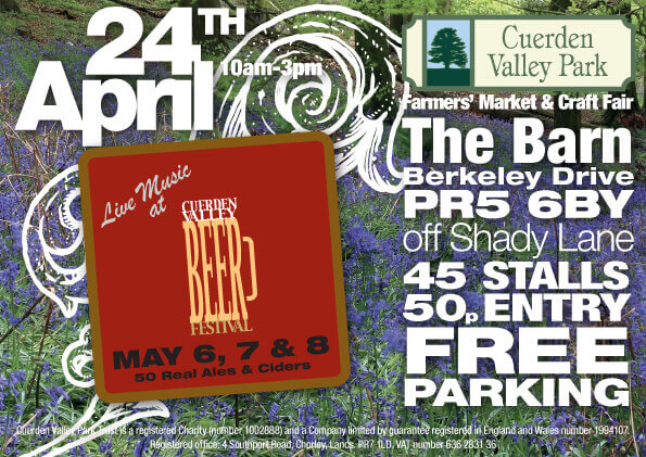 Cuerden Valley Park Farmers Market and Craft Fair April 24 Flier