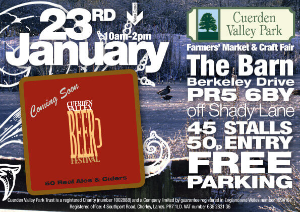Cuerden Valley Park Farmers Market and Craft Fair January 23 Flier
