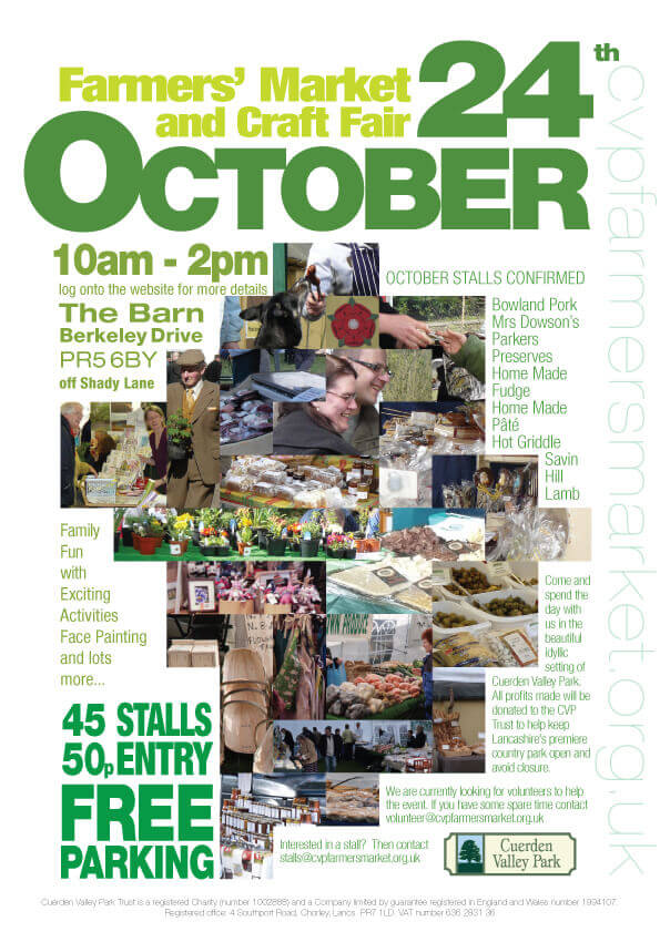 Cuerden Valley Park Farmers Market and Craft Fair October 24 Poster