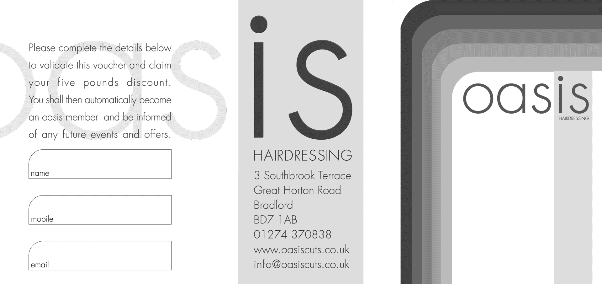 Oasis Hairdressing Voucher Front